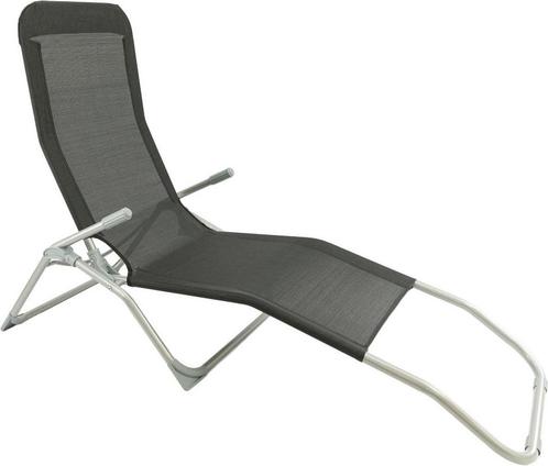 Opvouwbare ligstoel - textileen - zwart - inklapbaar, Caravans en Kamperen, Kampeeraccessoires, Verzenden