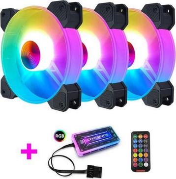 CoolMoon set van 3 RGB ventilatoren inclusief controller en beschikbaar voor biedingen