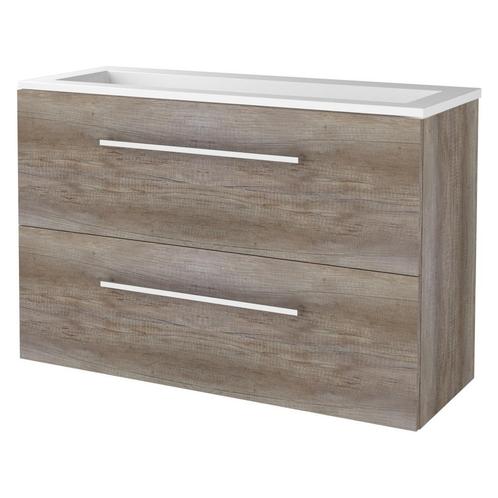 Badmeubelset BWS Salt 100x39cm Met Grepen 2 Lades Met, Doe-het-zelf en Verbouw, Sanitair, Bad, Nieuw, Chroom, Ophalen of Verzenden