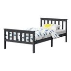 Houten bed Breda met bedbodem 90x200 cm donkergrijs, Huis en Inrichting, Slaapkamer | Bedden, Verzenden, Nieuw