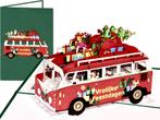 Pop-Up Kerstkaart Volkswagen Bus Vrolijke Feestdagen, Diversen, Verzenden, Nieuw