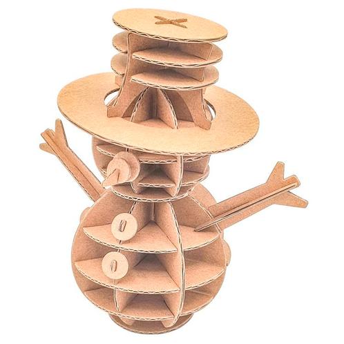 3D Model Karton Puzzel - Sneeuwpop Winter - DIY Hobby Knutse, Hobby en Vrije tijd, Knutselen, Nieuw, Ophalen of Verzenden