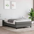 vidaXL Boxspring bed 120x200 cm stof donkergrijs, Verzenden, Nieuw, Twijfelaar, 120 cm