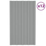 vidaXL Dakpanelen 12 st 80x45 cm gegalvaniseerd staal grijs, Doe-het-zelf en Verbouw, Dakpannen en Dakbedekking, Verzenden, Nieuw
