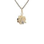 Gouden hanger klavertje 4 14 karaat, Sieraden, Tassen en Uiterlijk, Kettinghangers, Verzenden, Zo goed als nieuw, Wit, Goud