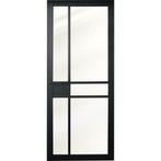 Binnendeur  / zwarte staallook deur met glas, stomp en opdek, Doe-het-zelf en Verbouw, Deuren en Horren, Nieuw, Glas, Ophalen