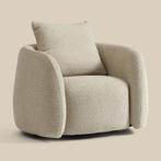 *WOONWINKEL* Ronde Fauteuil Beige Stof, Huis en Inrichting, Fauteuils, Verzenden, Nieuw, Stof
