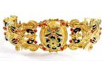 Armband - 18 karaat Geel goud Koraal, Sieraden, Tassen en Uiterlijk, Armbanden, Nieuw