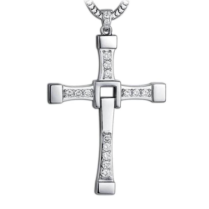 Fako Bijoux - Ketting - Kruis - Kristal - Deluxe -, Sieraden, Tassen en Uiterlijk, Kettingen, Verzenden