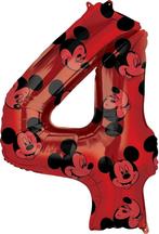 Amscan Folieballon Mickey Mouse 4 Jaar Junior 45 X 66 Cm Roo, Ophalen of Verzenden, Nieuw