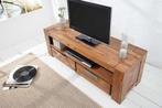 Massief tv-meubel MAKASSAR 130cm Sheesham lowboard twee, Ophalen of Verzenden, Nieuw
