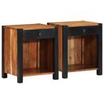 vidaXL Nachtkastjes 2 stuks 40x35x50 cm Massief Acaciahout, Verzenden, Nieuw, Hout