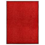 vidaXL Deurmat wasbaar 90x120 cm rood, Tuin en Terras, Deurmatten, Verzenden, Nieuw