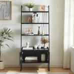 Staand rek Storfjord ladderplank met kast 183,5x80x40 cm zwa, Huis en Inrichting, Verzenden, Nieuw