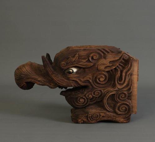 Tempelversiering  (kibana) van een baku  - Glas, Hout,, Antiek en Kunst, Antiek | Overige Antiek