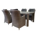 Bergamo Darwin dining tuinset 180x100xH75 cm 5-delig grijs, Ophalen of Verzenden, Nieuw, Wicker