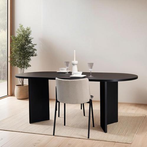 SALE! Ovale Eettafel Nina, 200cm, kleur zwart eiken, Huis en Inrichting, Tafels | Eettafels, 50 tot 100 cm, 150 tot 200 cm, Ovaal