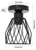 Industriële Plafondlamp – Zwart Vintage Design met E27 Lampv, Huis en Inrichting, Verzenden, Nieuw