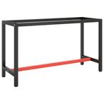 vidaXL Werkbankframe 140x50x79 cm metaal matzwart en matrood, Verzenden, Nieuw