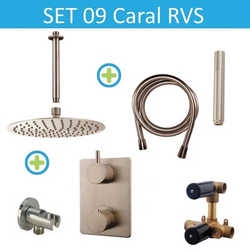 Wiesbaden Inbouw Regendouche Set 09 Caral Rechthoek, Doe-het-zelf en Verbouw, Sanitair, Kraan, Nieuw, Ophalen of Verzenden