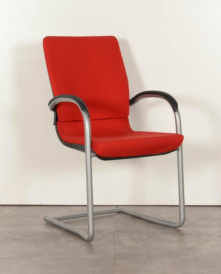 Vergaderstoel	Ahrend 230, rood, slede frame, Huis en Inrichting, Bureaustoelen, Ophalen of Verzenden