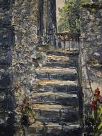 Ecole du XXème siècle - Le clocher, Antiek en Kunst, Kunst | Schilderijen | Klassiek