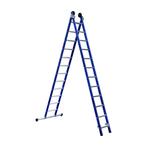 Eurostairs Reform ladder dubbel recht 2x12 sporten BLAUW, Doe-het-zelf en Verbouw, Ladders en Trappen, Ophalen of Verzenden, Nieuw