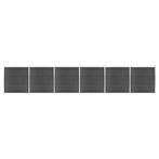 vidaXL Schuttingpanelenset 1045x186 cm HKC zwart, Verzenden, Nieuw, Kunststof, 1 tot 2 meter
