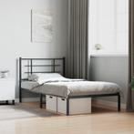 vidaXL Bedframe met hoofdbord metaal wit 100x190 cm, 100 cm, Eenpersoons, Verzenden, Wit
