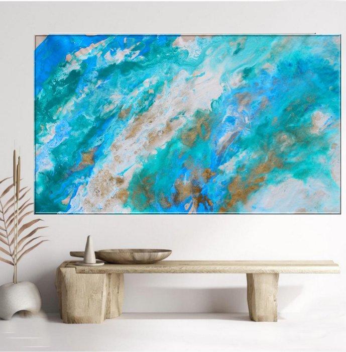 Karolina Glinkowska - Diving into turquoise depths - XXL, Antiek en Kunst, Kunst | Schilderijen | Modern
