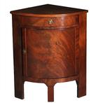 Lage 1-deurs Biedermeier hoekkast met deur en lade Hollands, Antiek en Kunst, Antiek | Meubels | Kasten, Ophalen of Verzenden