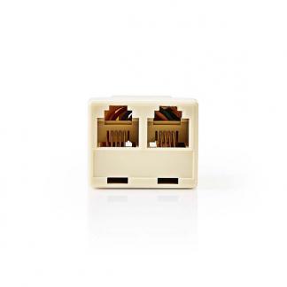 RJ11 splitter RJ11 vrouwelijk - 2x RJ11 vrouwelijk (Ivoor), Computers en Software, Pc- en Netwerkkabels, Nieuw, Verzenden