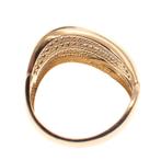 Gouden fantasie ring met pavé gezette zirconia (rijring), Goud, Met edelsteen, Gebruikt, 17 tot 18