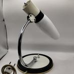Bureaulamp - Glas, Staal - Vintage Opaline Lamp