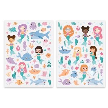 Stickers - Zeemeerminnen & Zeeleven Cartoonstyle - 2 Vellen beschikbaar voor biedingen