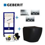 Geberit UP100 Mat Zwarte Toiletset set65 Mudo Randloos, Doe-het-zelf en Verbouw, Sanitair, Ophalen of Verzenden, Nieuw, Overige typen