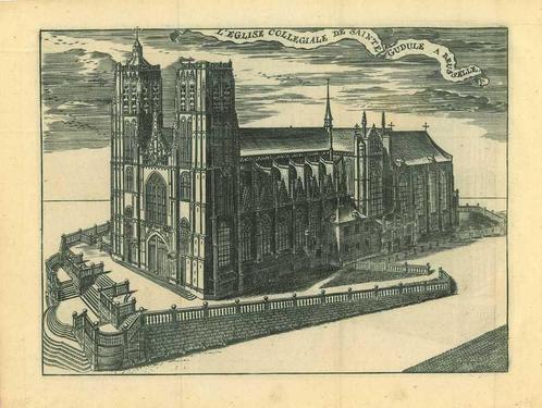 Zicht op Brussels, Antiek en Kunst, Kunst | Etsen en Gravures
