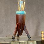 Bureaulamp - Hout, Aluminium, ruimtevaart gemaakt in Italië, Antiek en Kunst