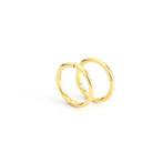 925 zilveren geel goud vergulde piercing oorringen 10 mm, Verzenden, Nieuw, Zilver