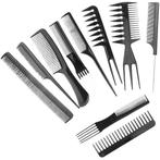 10-delige professionele kammenset in transparante etui zwart, Ophalen of Verzenden, Nieuw