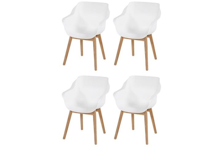 Set van 4- Hartman Sophie Studio diningstoel- White- Teak, Tuin en Terras, Tuinstoelen, Nieuw, Overige materialen, Verzenden