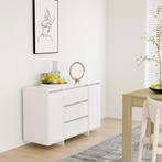vidaXL Dressoir met 3 lades 120x41x75 cm bewerkt hout wit, Huis en Inrichting, 100 tot 150 cm, Verzenden, Nieuw, 25 tot 50 cm