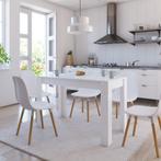 vidaXL Eettafel 120x60x76 cm spaanplaat hoogglans wit, Huis en Inrichting, Tafels | Eettafels, Nieuw, Verzenden