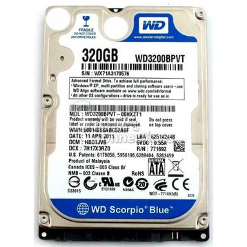 2.5'' HDD 80GB / 160GB / 250GB / 320GB / 500GB Vanaf €10