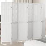 vidaXL Kamerscherm met 6 panelen massief paulowniahout wit, Verzenden, Nieuw