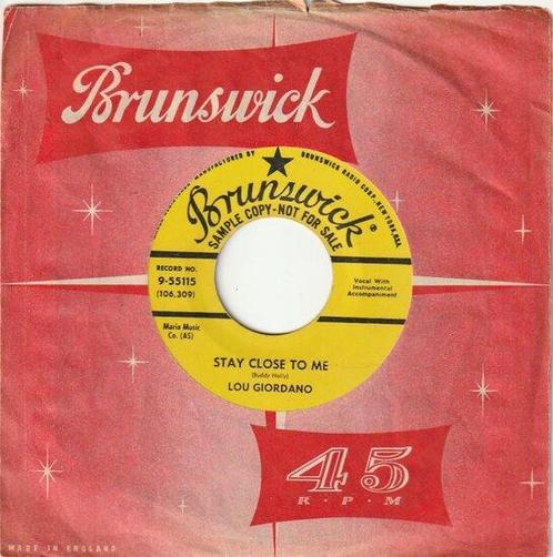 Lou Giordano - Stay Close To Me + Dont Cha Know (Vinylsi..., Cd's en Dvd's, Vinyl Singles, Verzenden