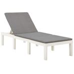 vidaXL Ligbed met kussen kunststof wit, Tuin en Terras, Ligbedden, Verzenden, Nieuw
