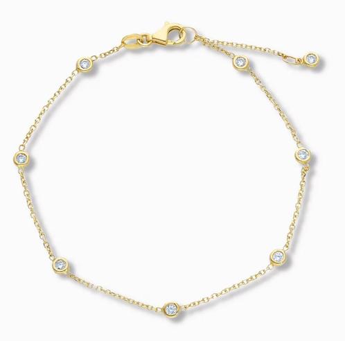 Gouden armband met edelsteentjes 14k, Sieraden, Tassen en Uiterlijk, Armbanden, Goud, Nieuw, Goud, Verzenden