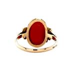Gouden ring met bloedkoraal 14 krt, Sieraden, Tassen en Uiterlijk, Ringen, Ophalen of Verzenden, Nieuw