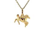 Gouden hanger paard 14 krt, Sieraden, Tassen en Uiterlijk, Kettinghangers, Verzenden, Zo goed als nieuw, Goud, Goud